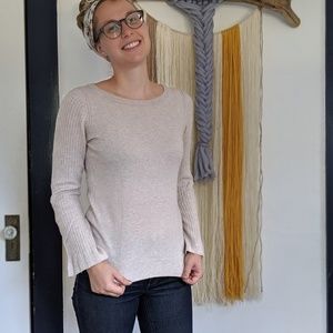 Banana Republic tan wool bell sleeve sweater, S